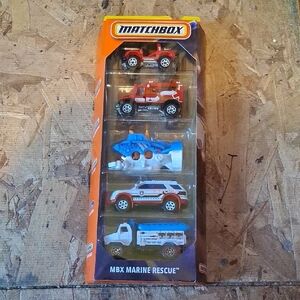 Matchbox MBX Marine Rescue 5-Pack - Red & Blue Vehicles